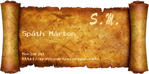 Spáth Márton névjegykártya