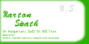 marton spath business card